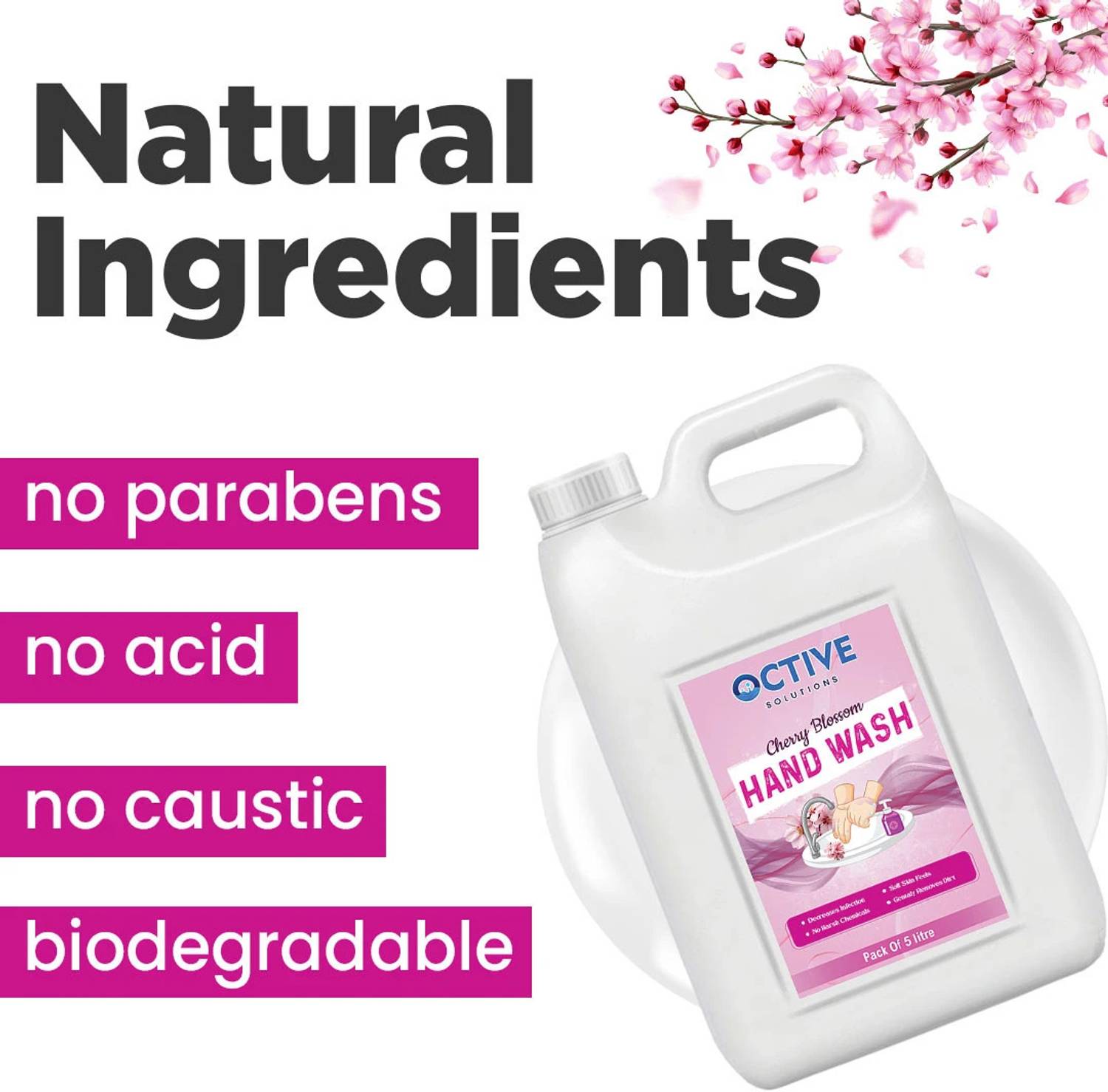 OCTIVE Cherry Blossom Hand Wash Can - Image 3