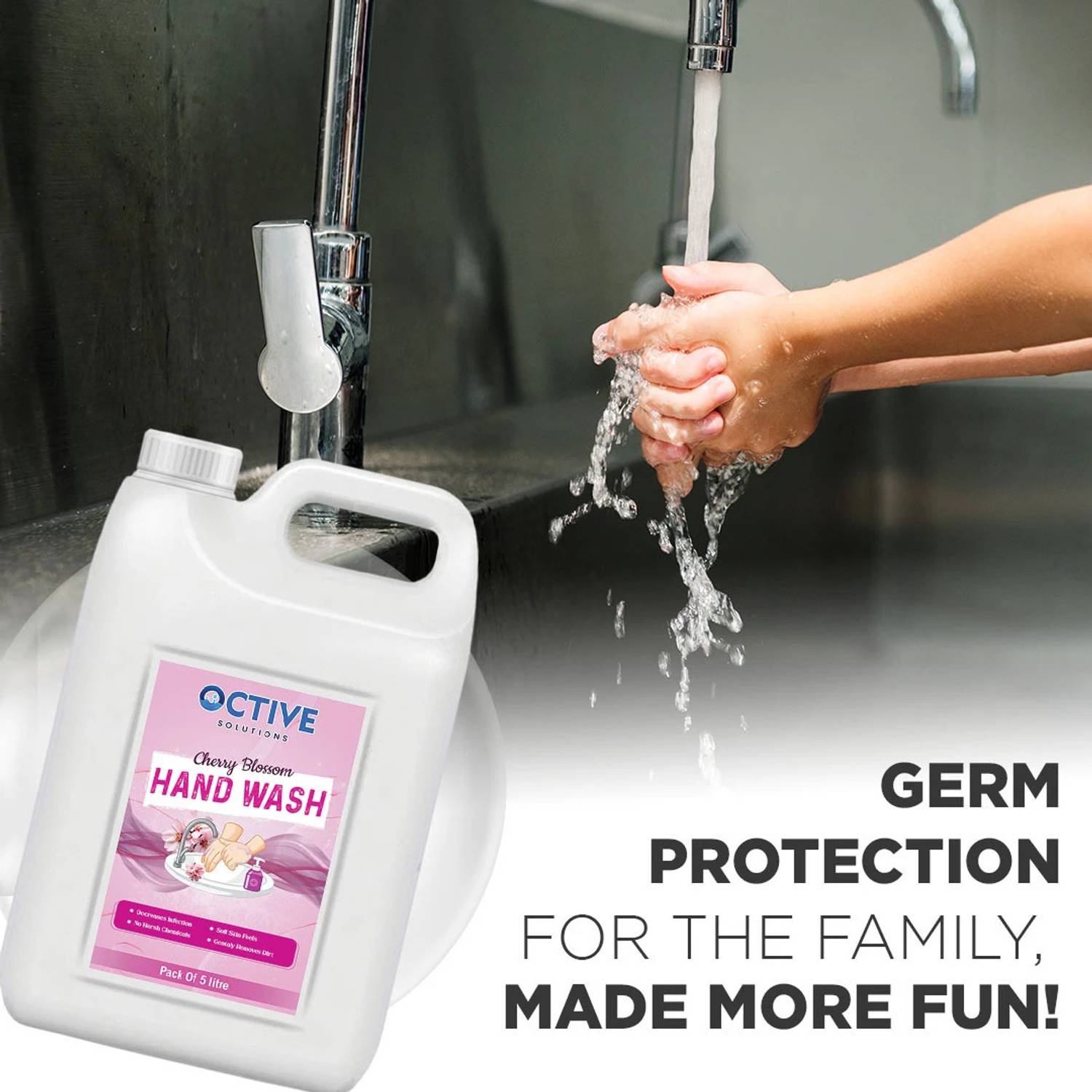 OCTIVE Cherry Blossom Hand Wash Can - Image 2