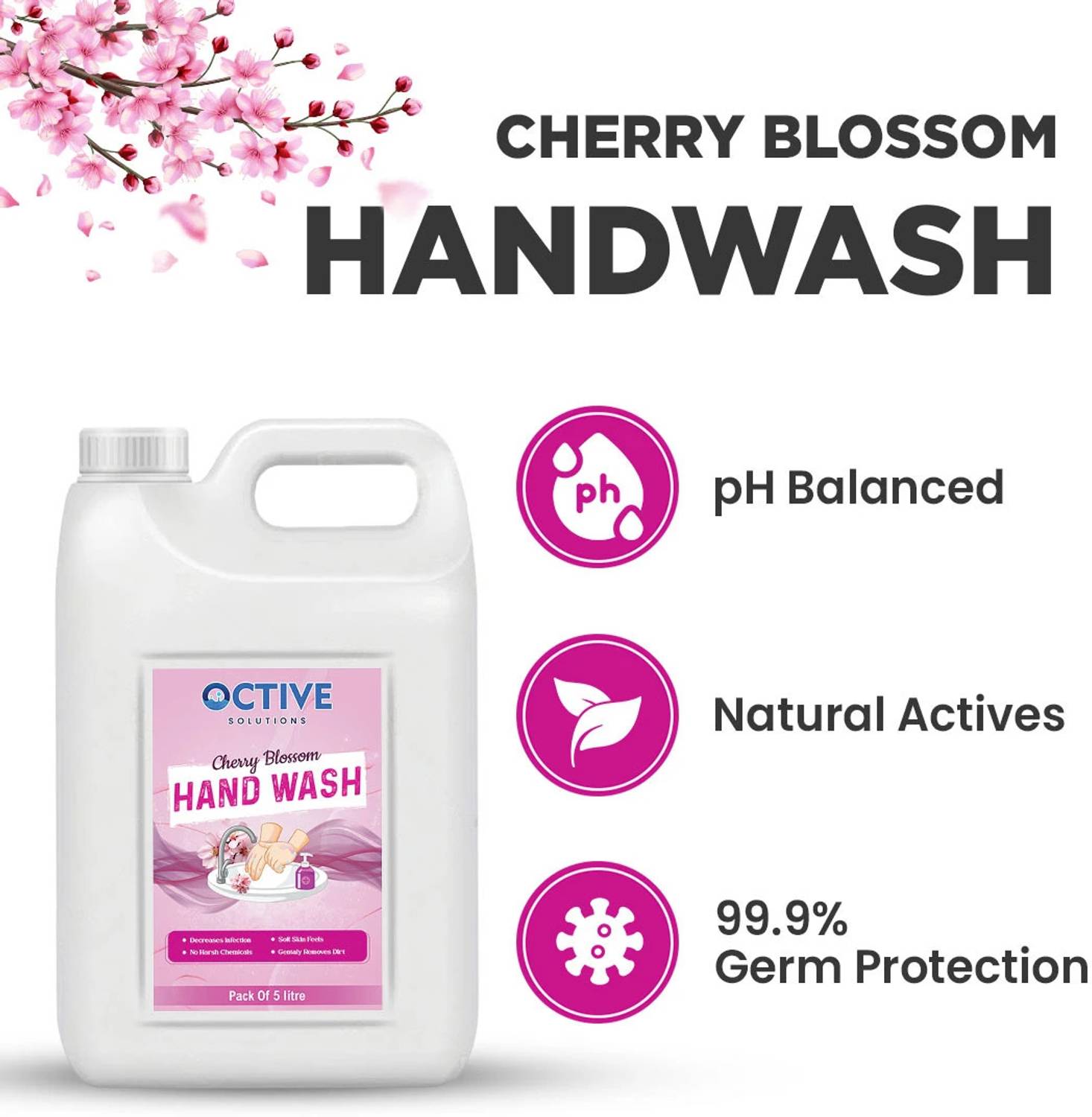 OCTIVE Cherry Blossom Hand Wash Can - Image 4