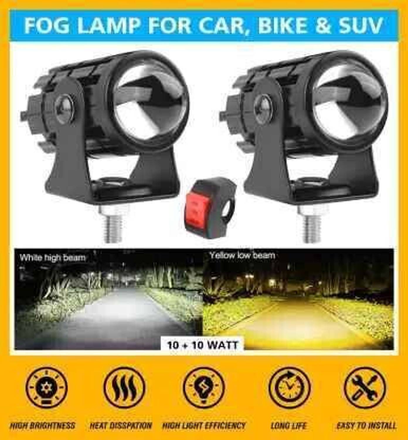 ATH AUTO LED Fog Light for Bikes - Image 1