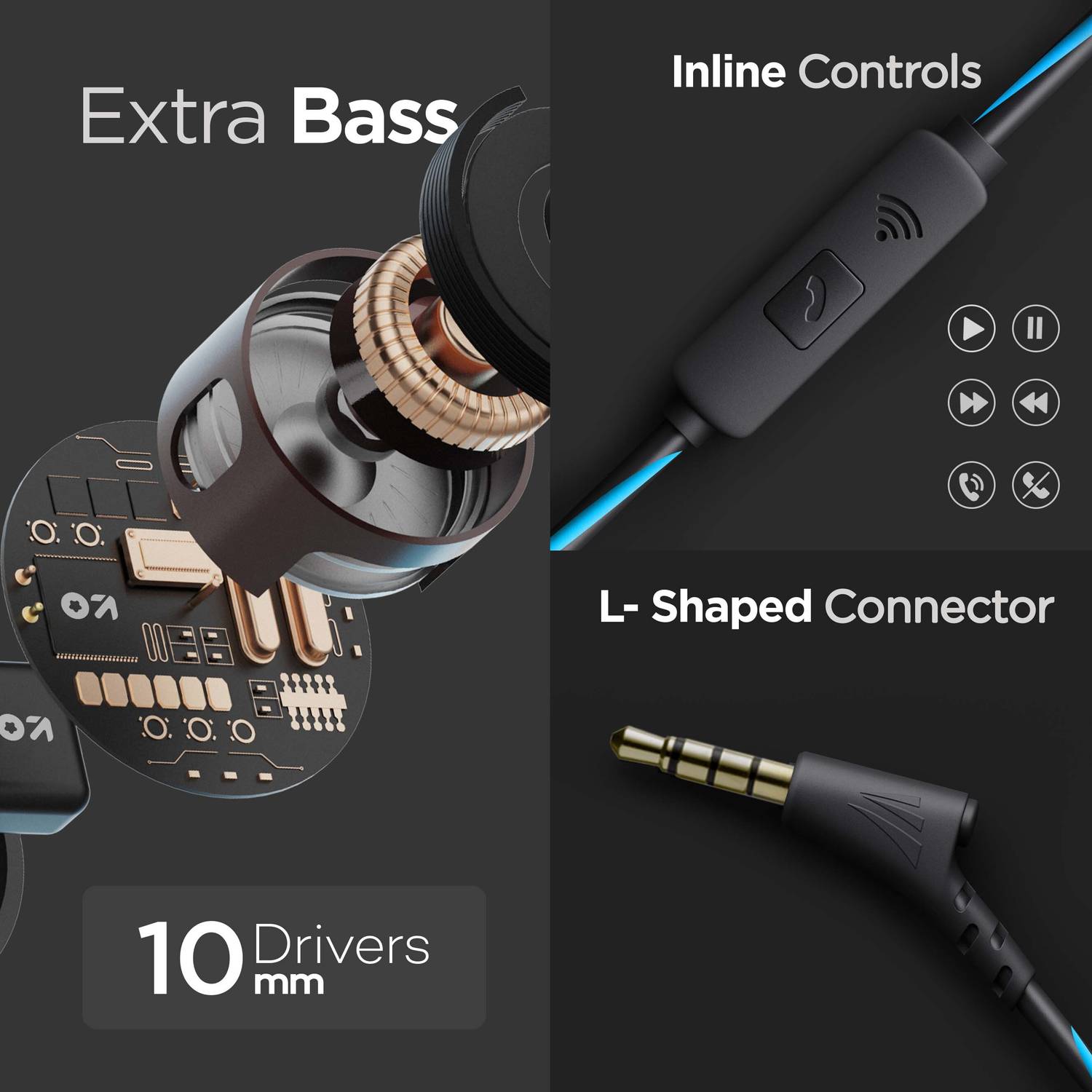 GOBOULT X1-Wired Dual Driver Earphones - Image 3