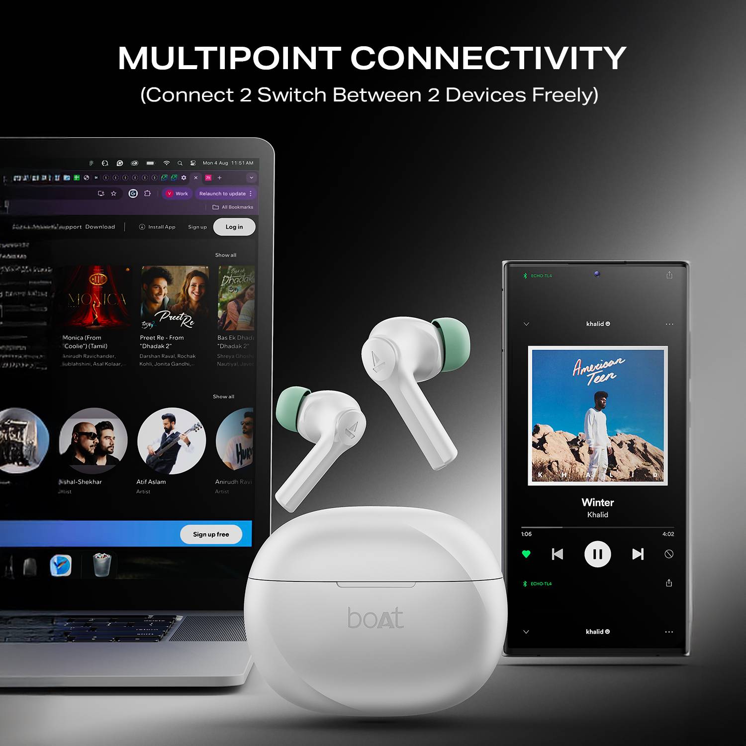 boAt Airdopes Supreme 4 Mics AI ENx Tech 50 HRS Playback - Image 4