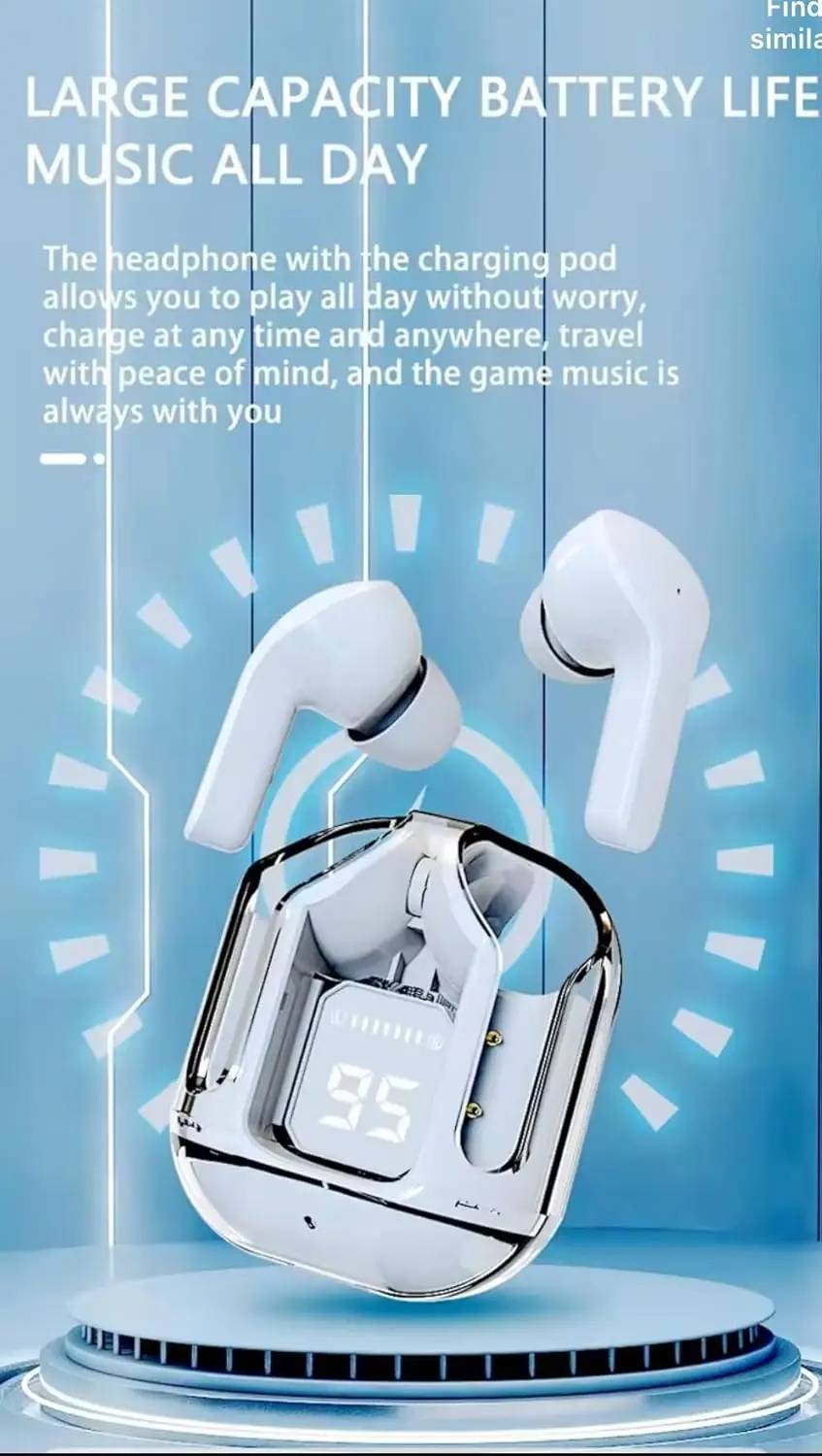 WORFOX TWS Bluetooth Earbuds with Transparent Case - Image 4