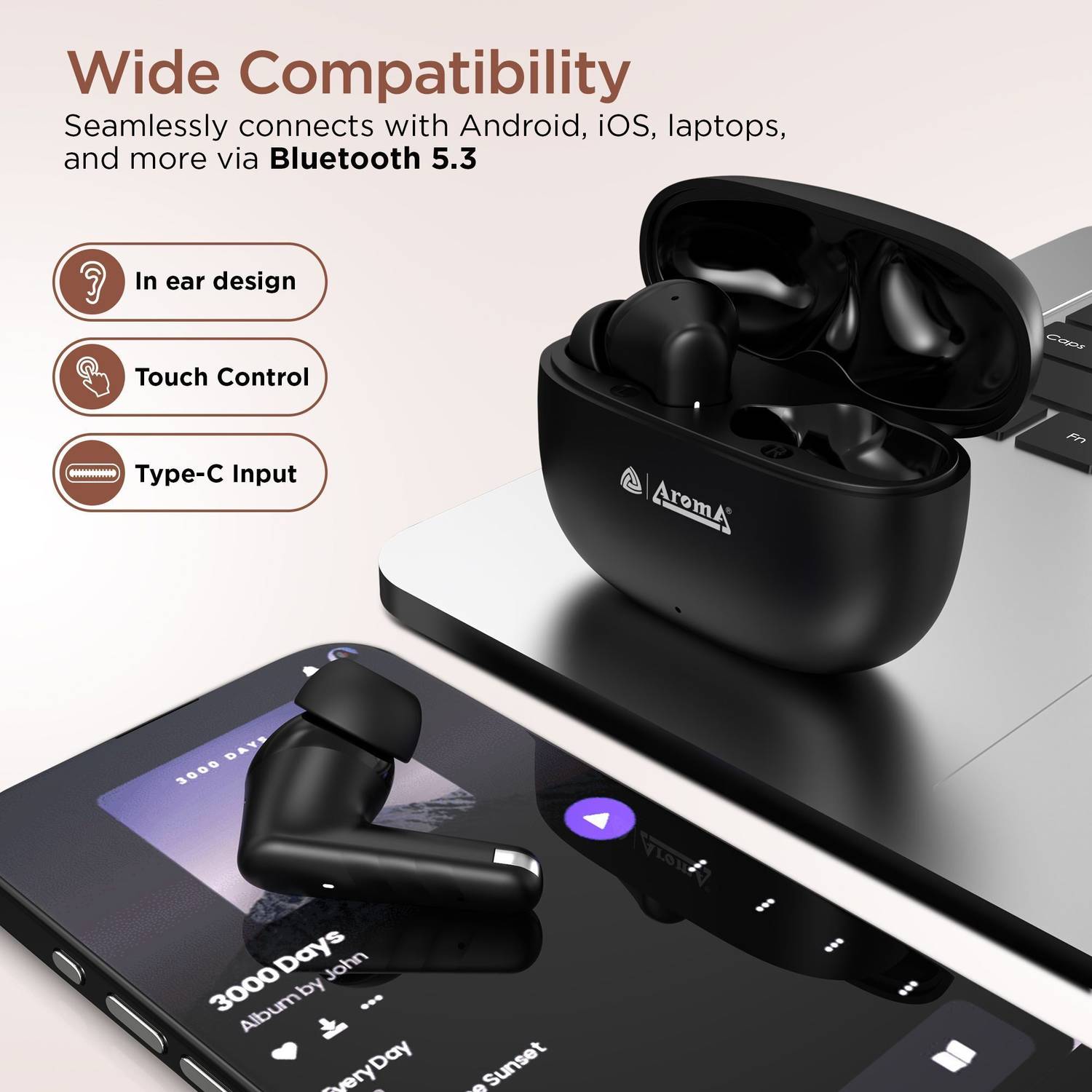 Aroma NB126 Blaze 32dB ANC Earbuds 60H Bluetooth - Image 5