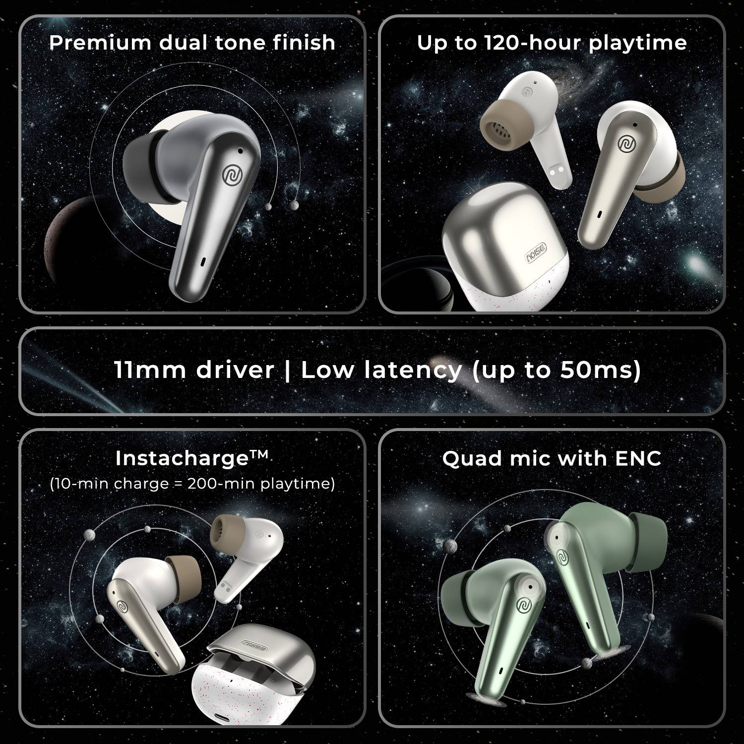 Noise Buds X Prime with 120 Hrs Playtime, Quad Mic - Image 2