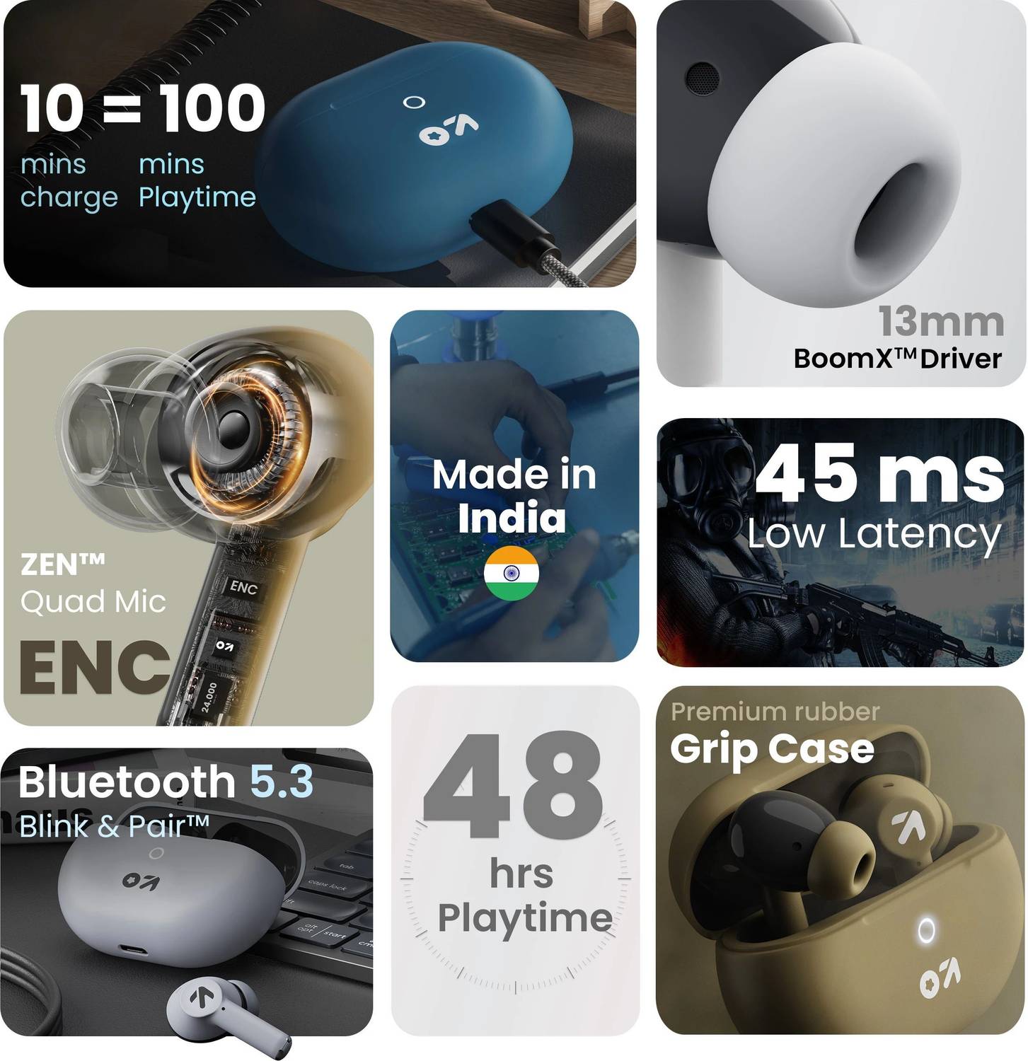 GOBOULT W40 4 Mic ENC 48H Battery Bluetooth - Image 2