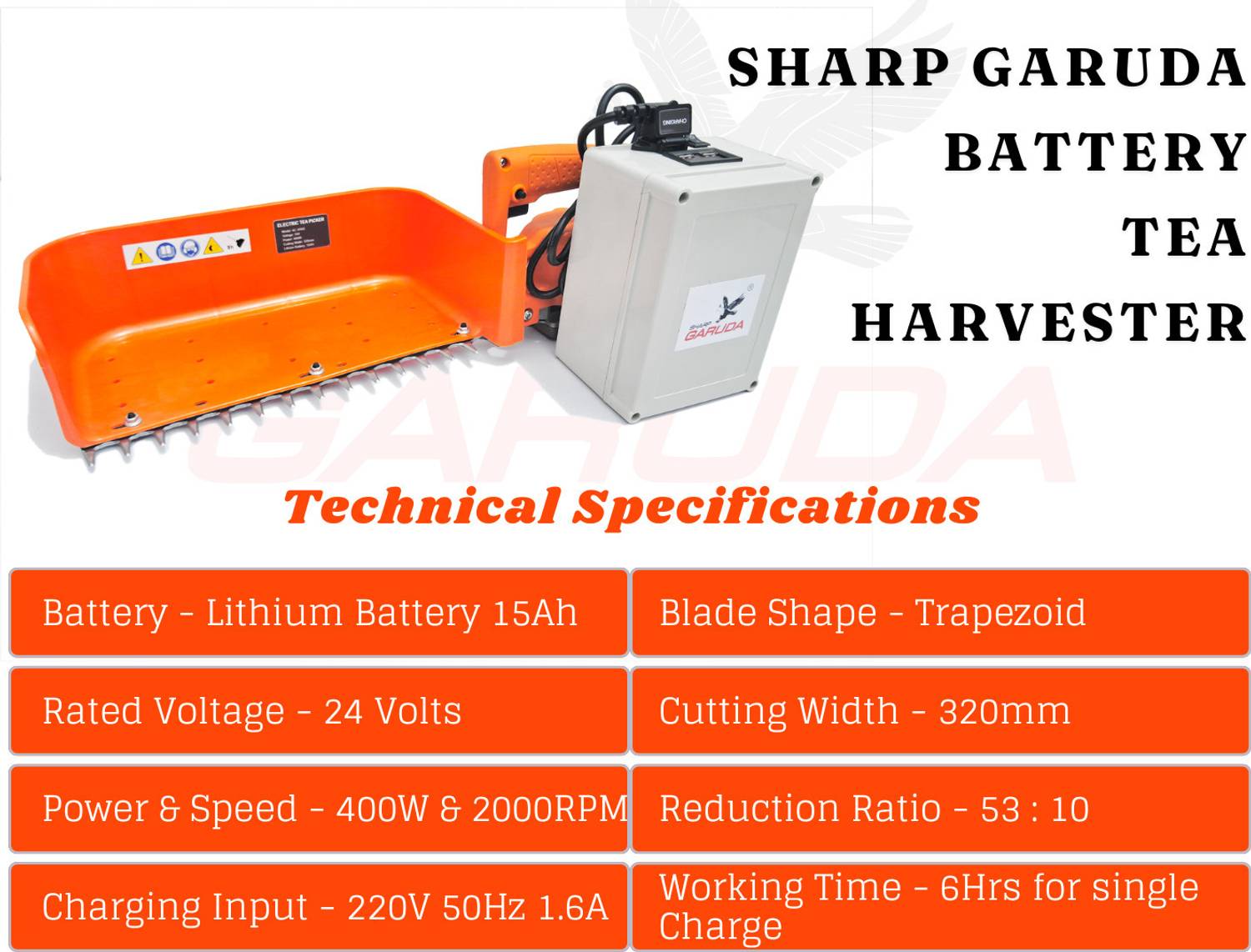 Sharp Garuda Tea Leaf Plucking Machine - Image 3