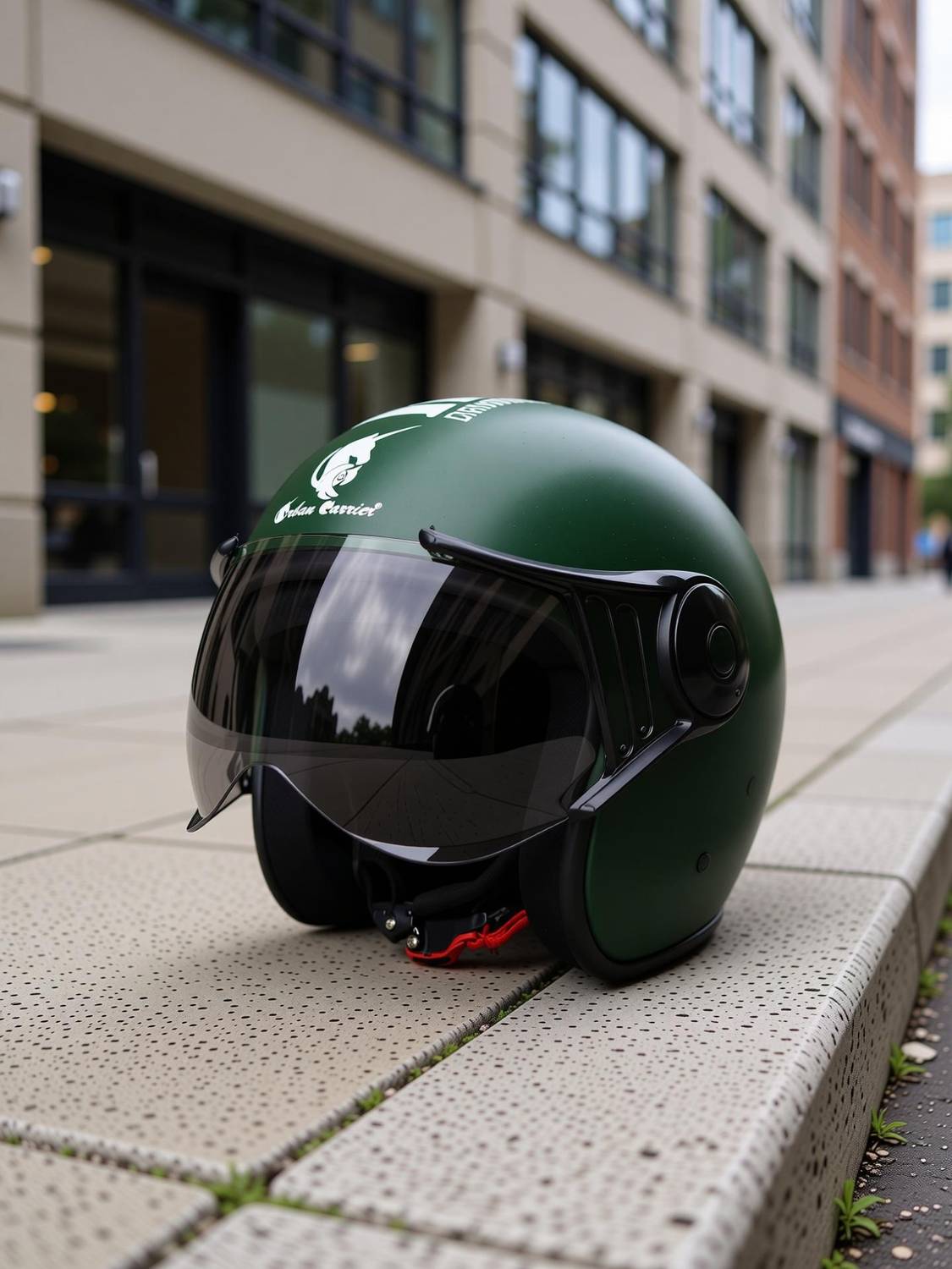 URBAN CARRIER ABS Material Full Face Plain Visor, UV Scratch Resistance Motorsports Helmet