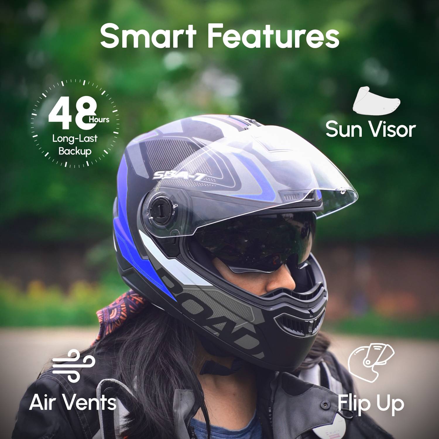 Shopsy HEADFOX N2 Air 7 Bluetooth Motorcycle Helmet - Image 3