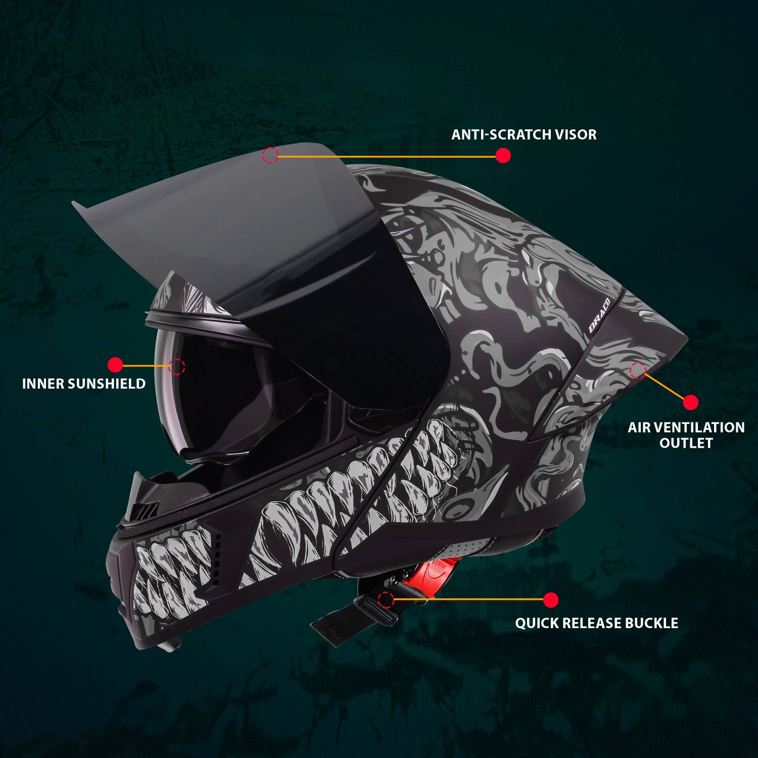 Steelbird SBA-20 Draco Flip-Up Helmet - Image 2