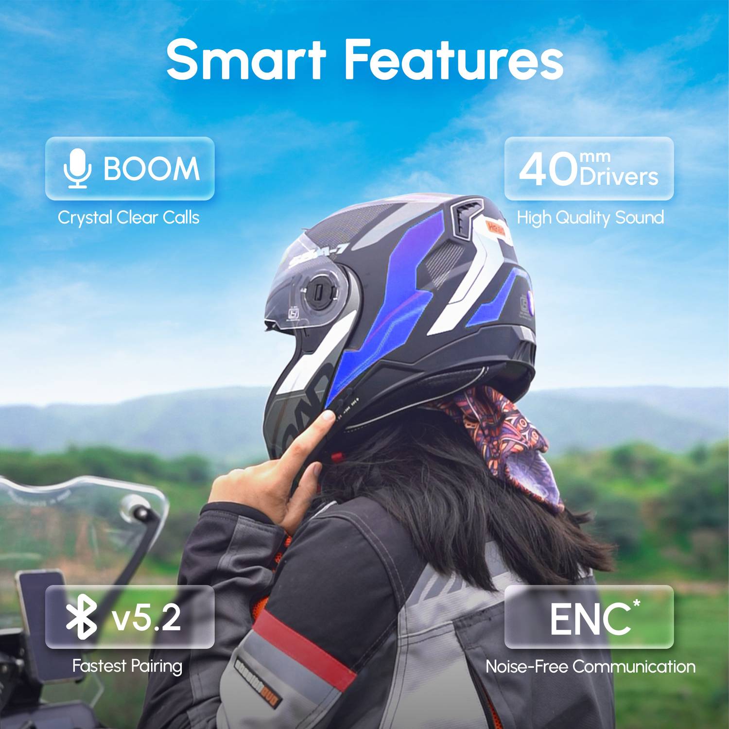 Shopsy HEADFOX N2 Air 7 Bluetooth Motorcycle Helmet - Image 4