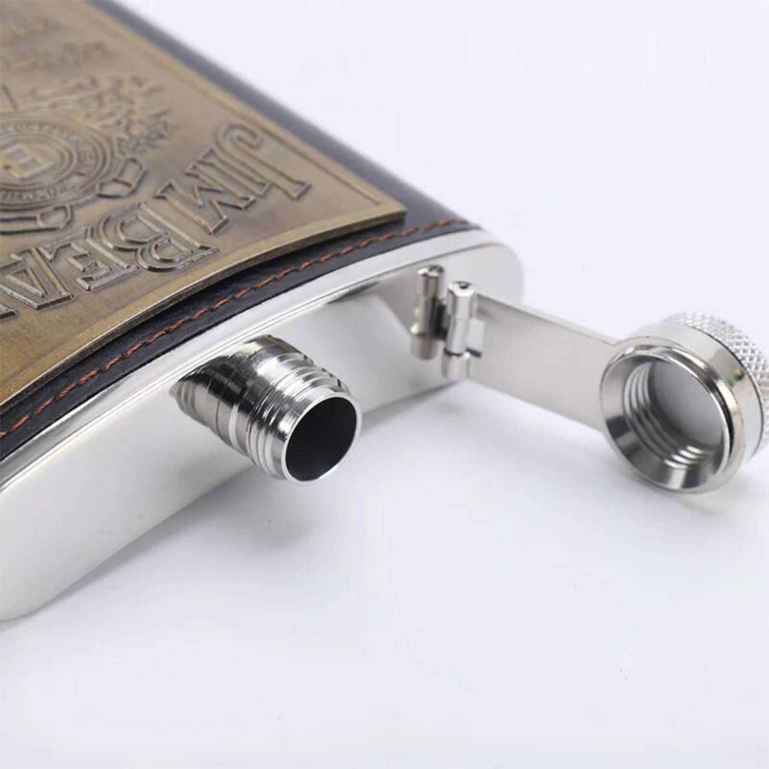 Addox LTH BK Stainless Steel Vegan Leather Hip Flask - Image 2