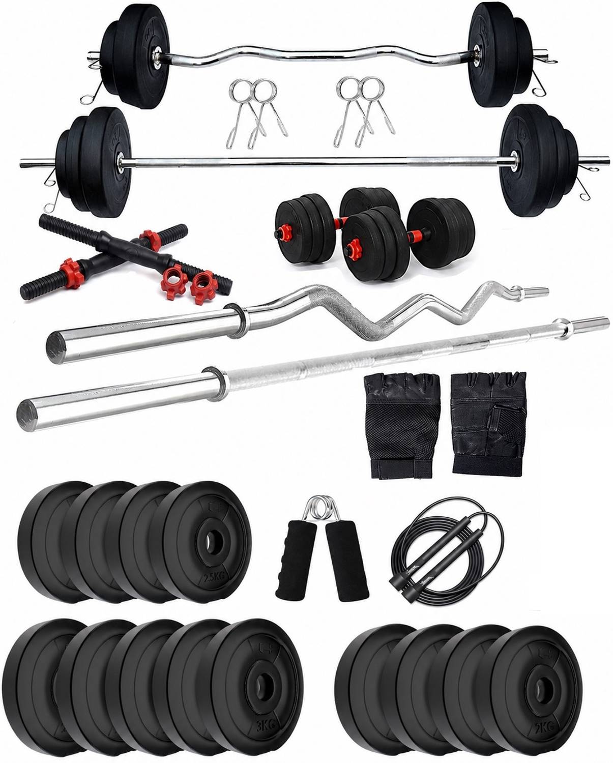 Adrenex 30 kg PVC Weight Combo Home Gym - Image 1
