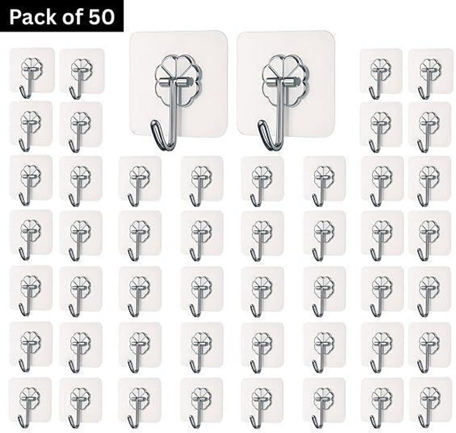PYORIT Strong Adhesive Wall Door Sticky Hanger Holder for Kitchen And Bathroom Hook 50