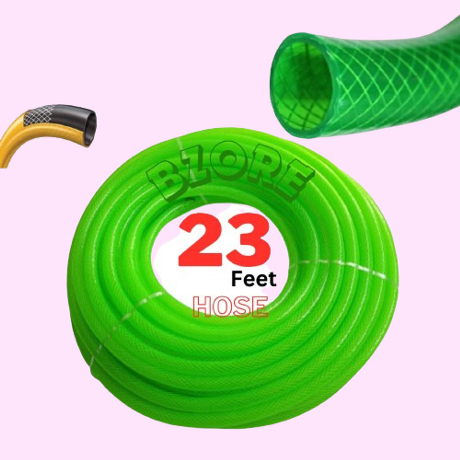 Bzore Premium Braided 23 Feet Hose Pipe - HP271 Hose Pipe