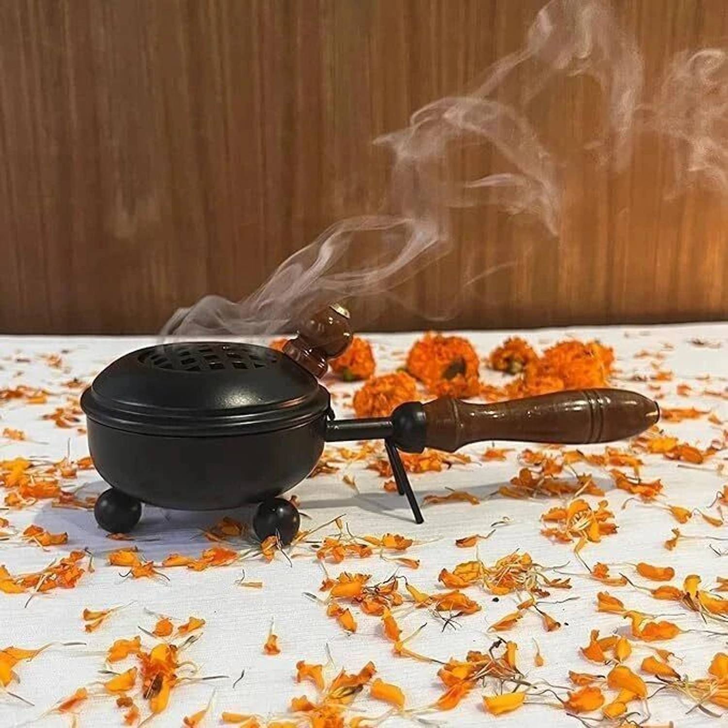 S H COLLECTIONS Dhoop Dani Dhuni Loban Burner, Charcoal Incense - Image 2