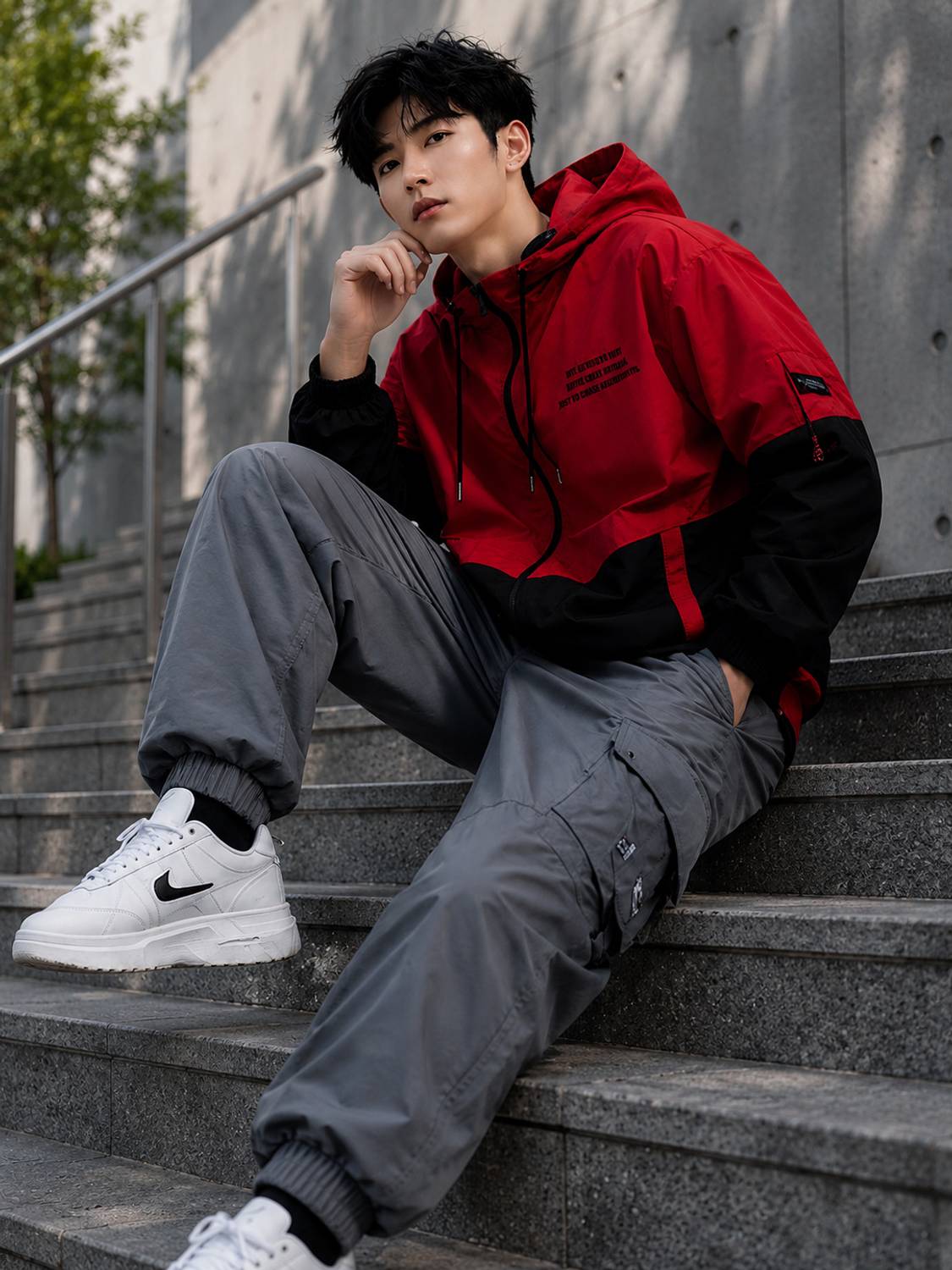 Five Doggies Men Colorblock Jacket - Image 4