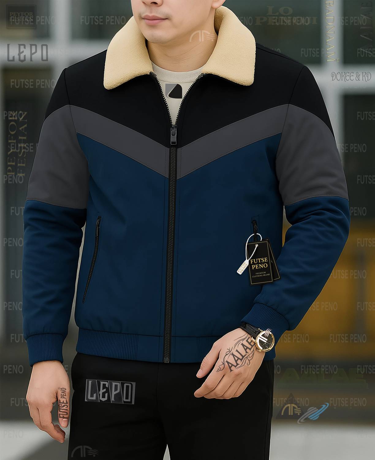 FUTSE PENO Full Sleeve Printed Men Jacket - Image 2