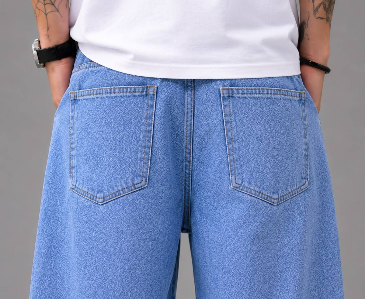 DenSHAH Baggy Fit Men Light Blue Jeans - Image 4
