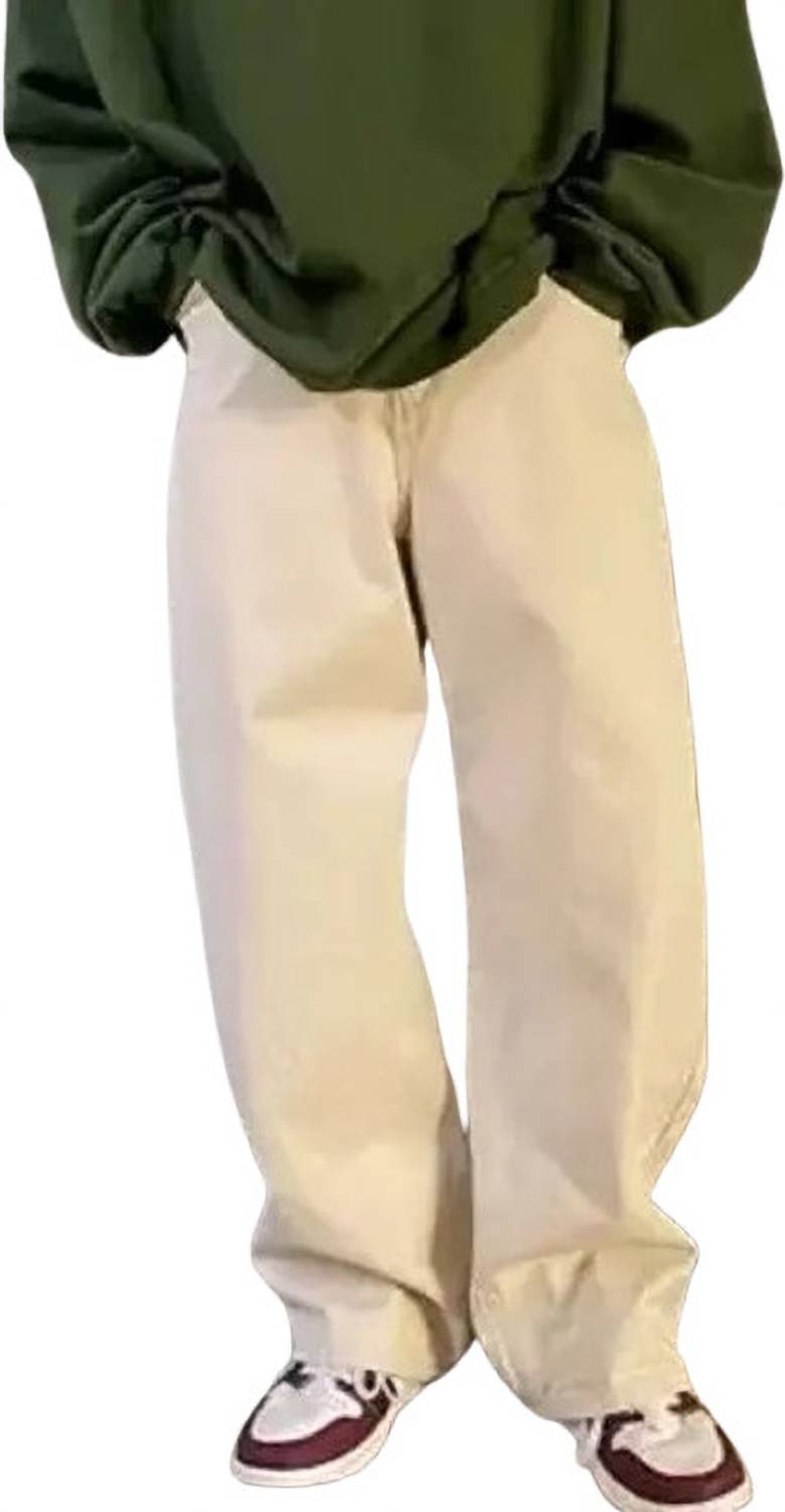 Jeancherry Baggy Fit Men Beige Jeans - Image 1
