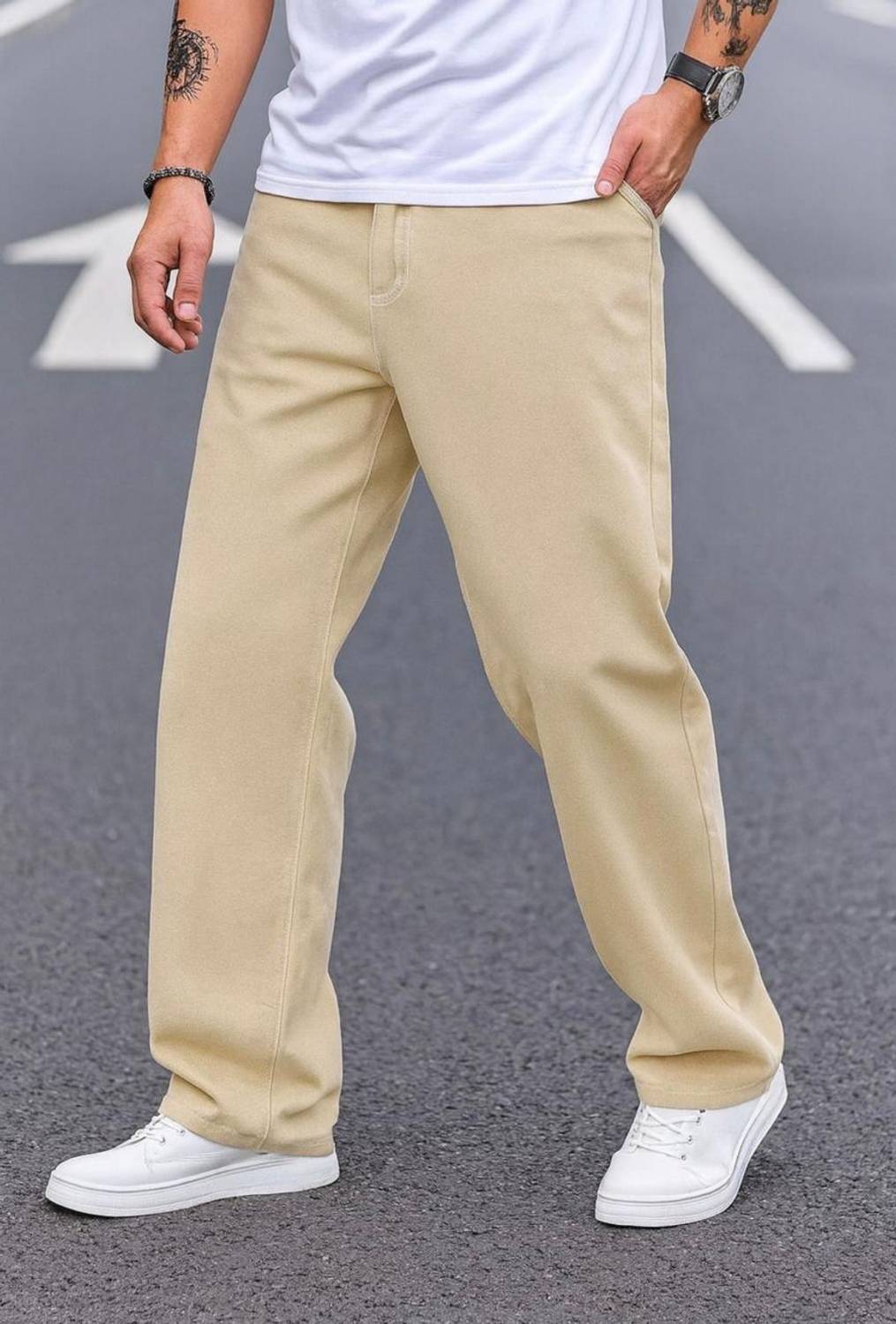 DASHING FIT Men Beige Jeans - Image 4
