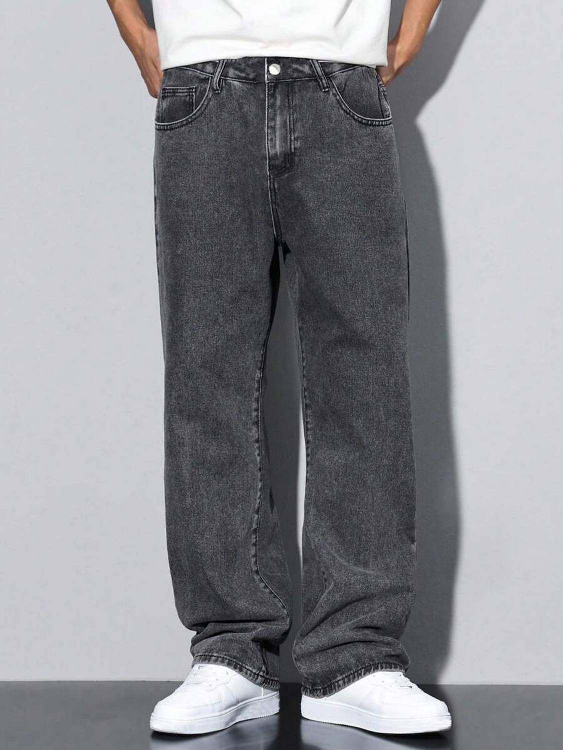 MEIXN Straight Fit Men Grey Jeans - Image 3