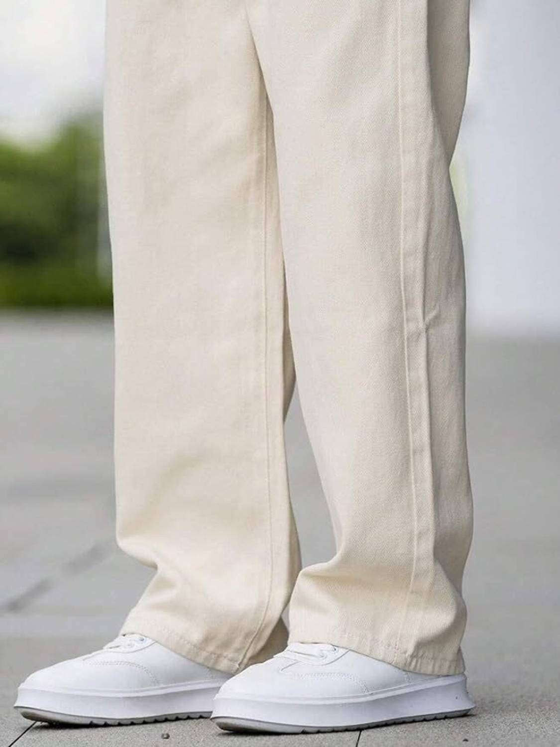 JSSV Loose Fit Men Beige Jeans - Image 4