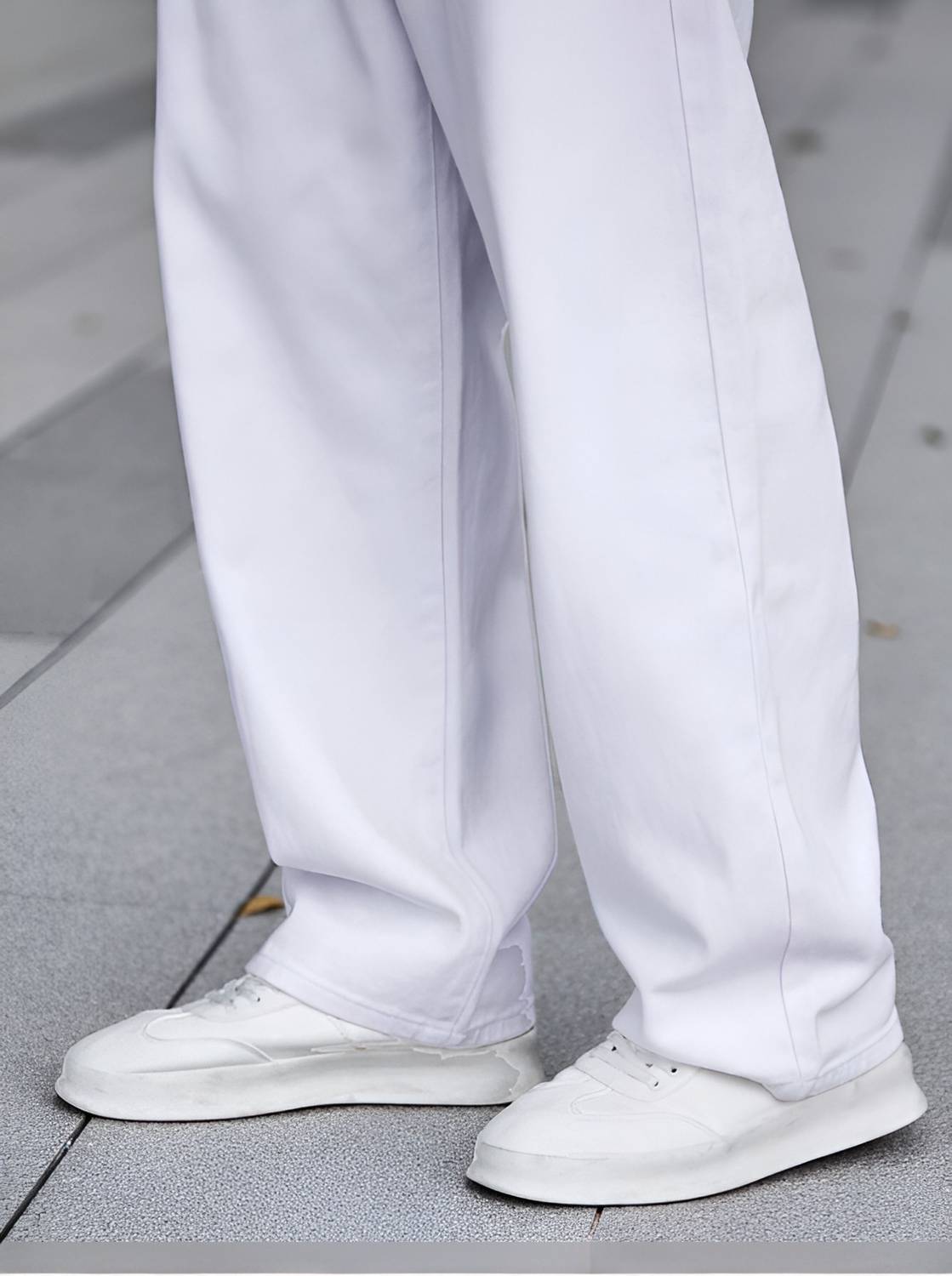 BEN MARTIN Loose Fit Men White Jeans - Image 5