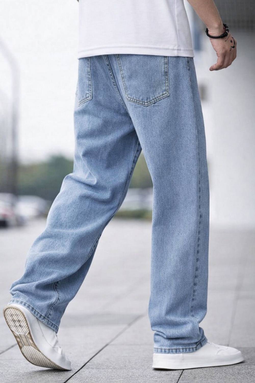 ZARUME Straight Fit Men Light Blue Jeans - Image 2
