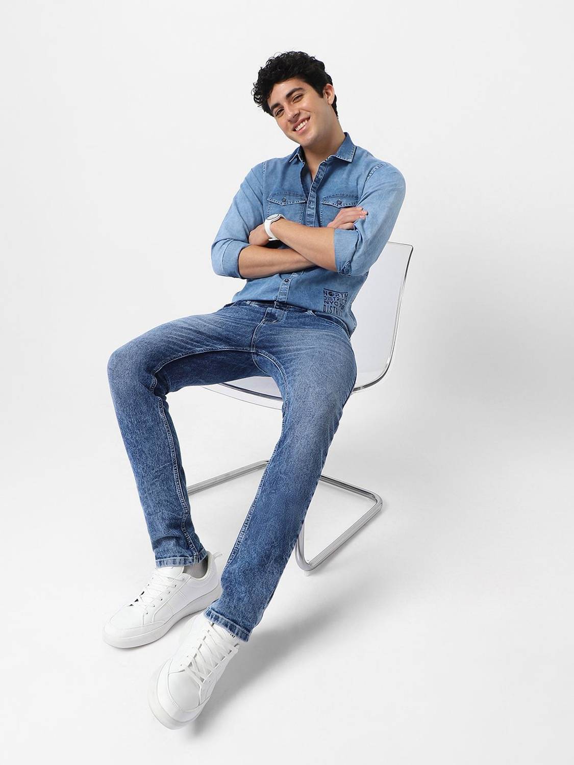 Urbano Fashion Skinny Men Dark Blue Jeans - Image 4