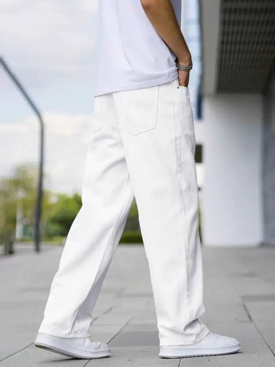 CABRRR Straight Fit Men White Jeans - Image 3
