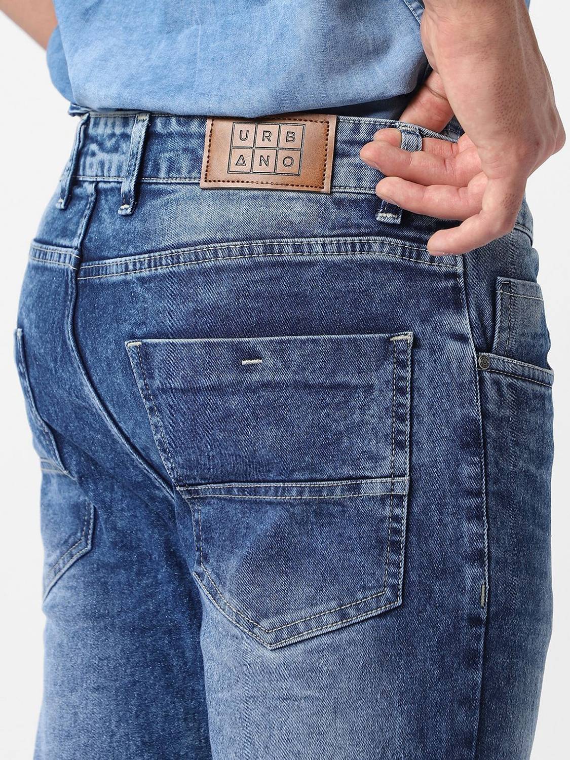 Urbano Fashion Skinny Men Dark Blue Jeans - Image 5