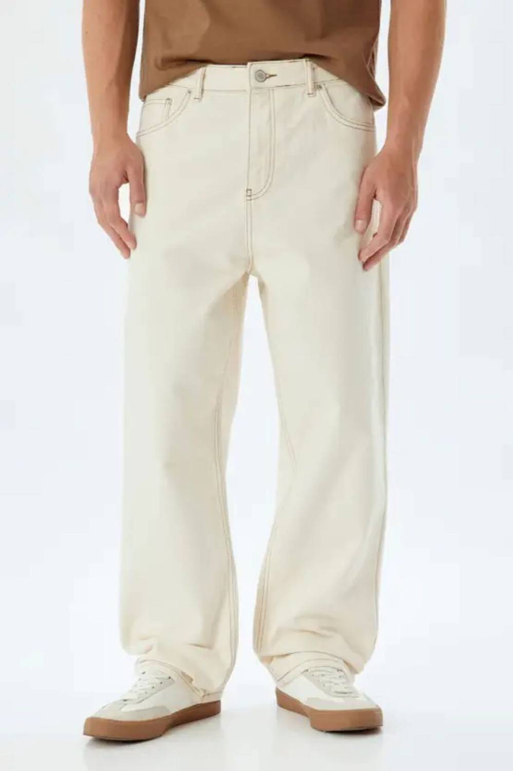 Comfits Regular Men Beige Jeans - Image 3