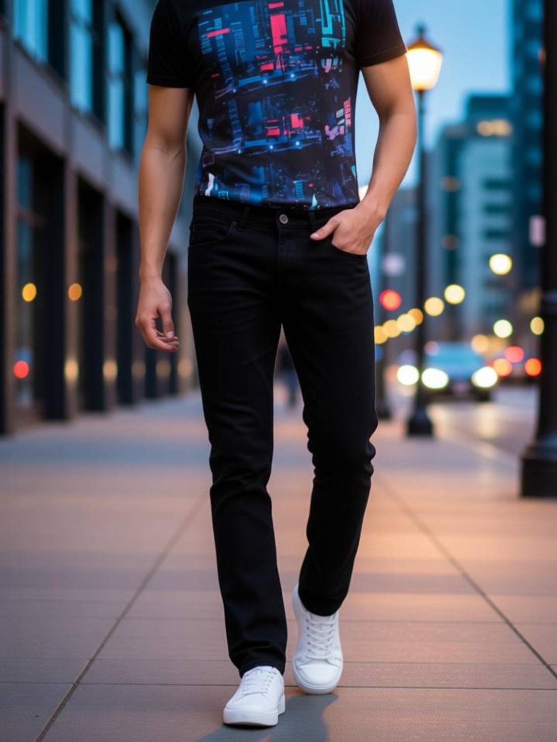Fader Slim Men Black Jeans