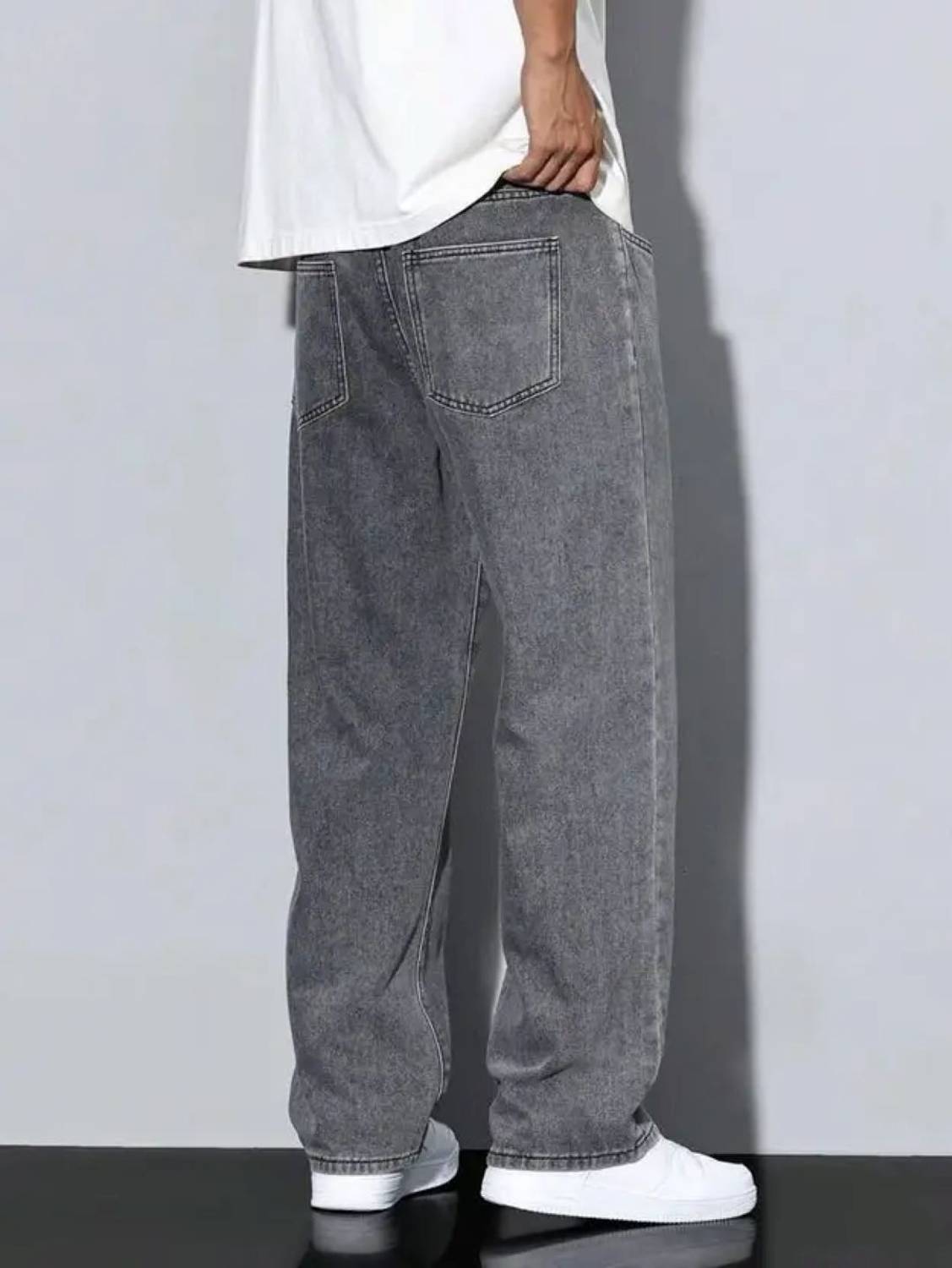 Moda Star Loose Fit Men Grey Jeans - Image 3