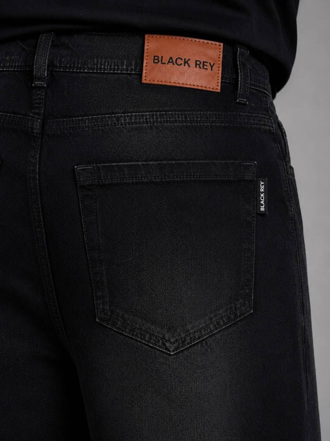 BLACK REY Straight Fit Black Jeans - Image 4