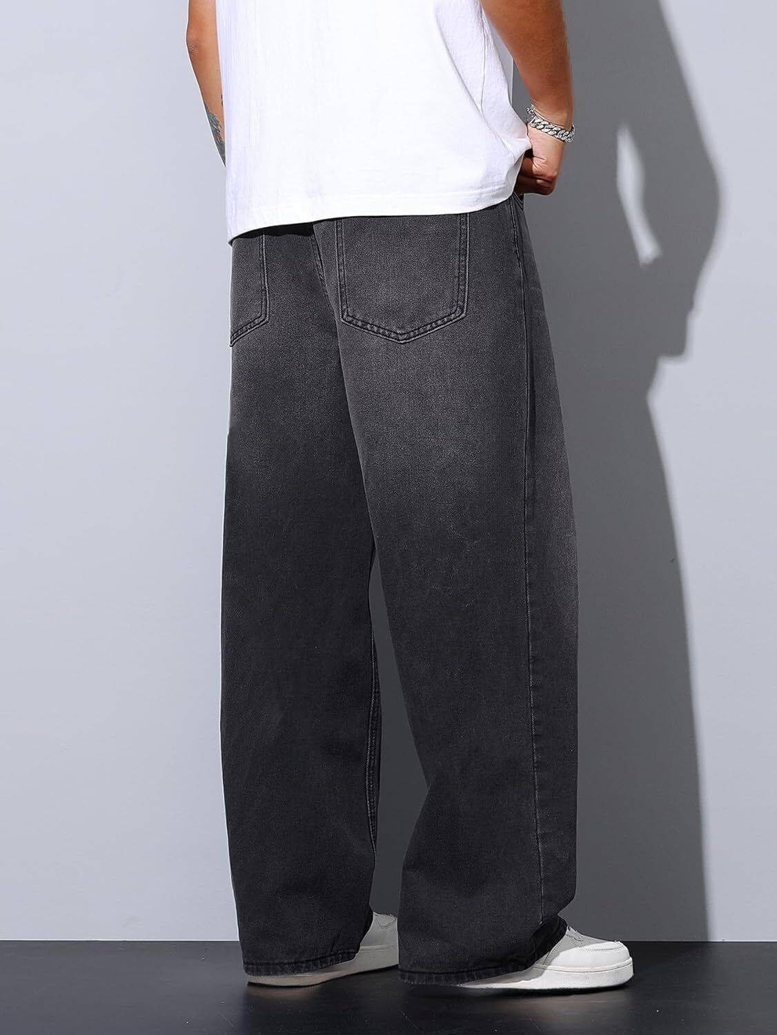 HOKER Loose Fit Men Dark Grey Jeans - Image 3