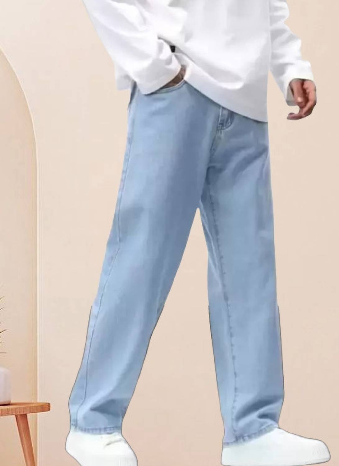 NALITZ Regular Men Light Blue Jeans - Image 4