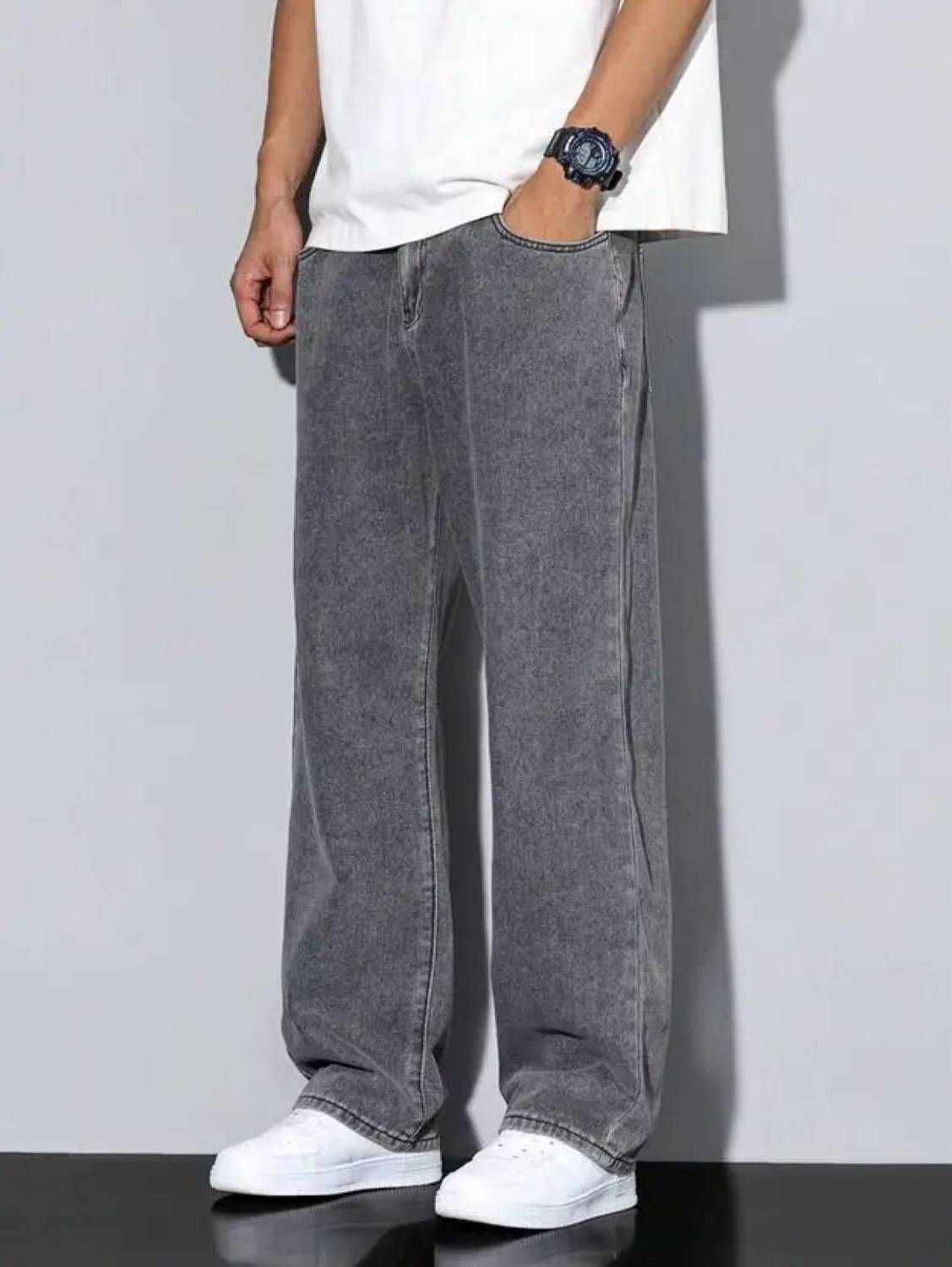 Moda Star Loose Fit Men Grey Jeans - Image 2