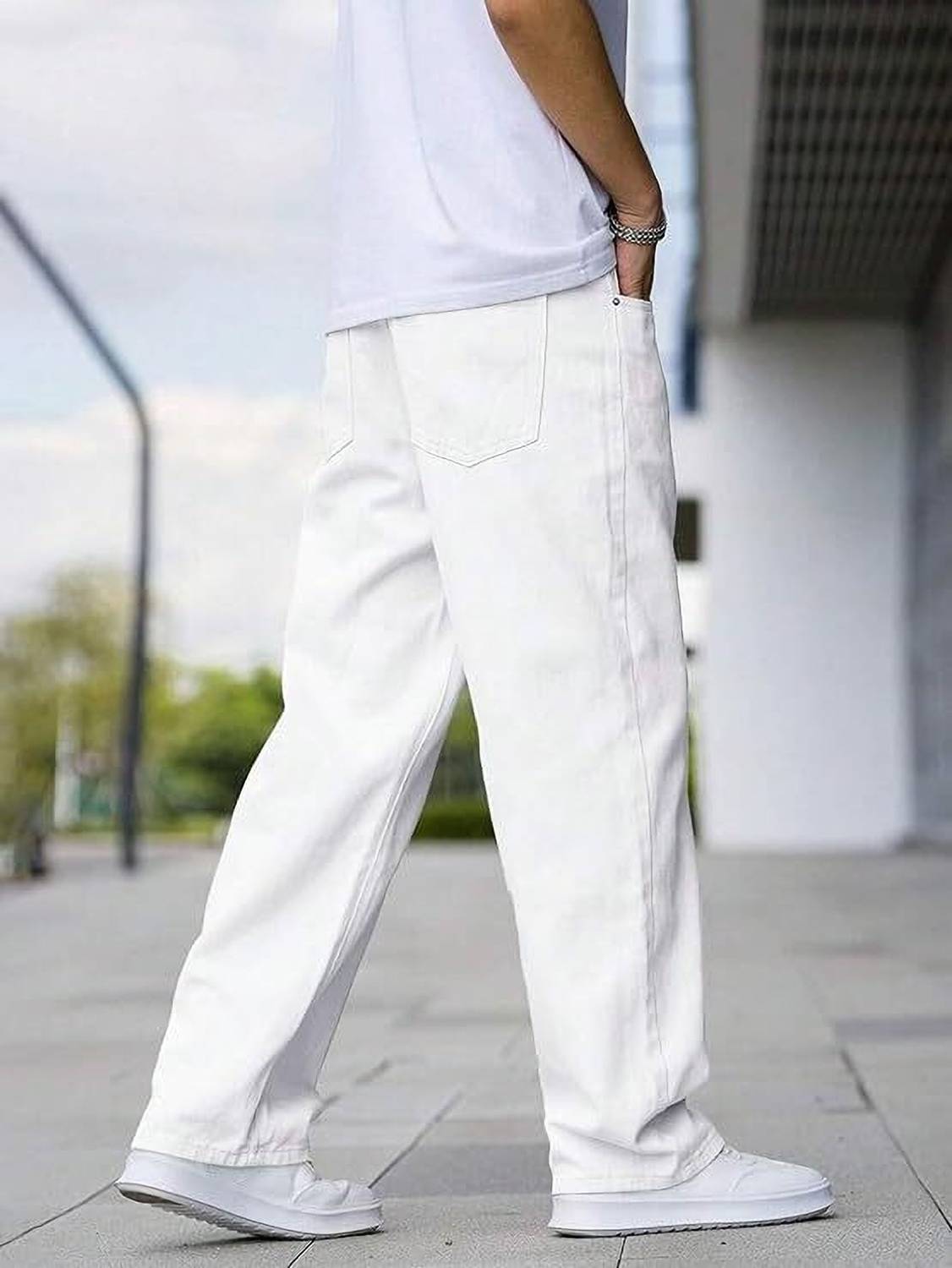 Camfit Loose Fit Men White Jeans - Image 2