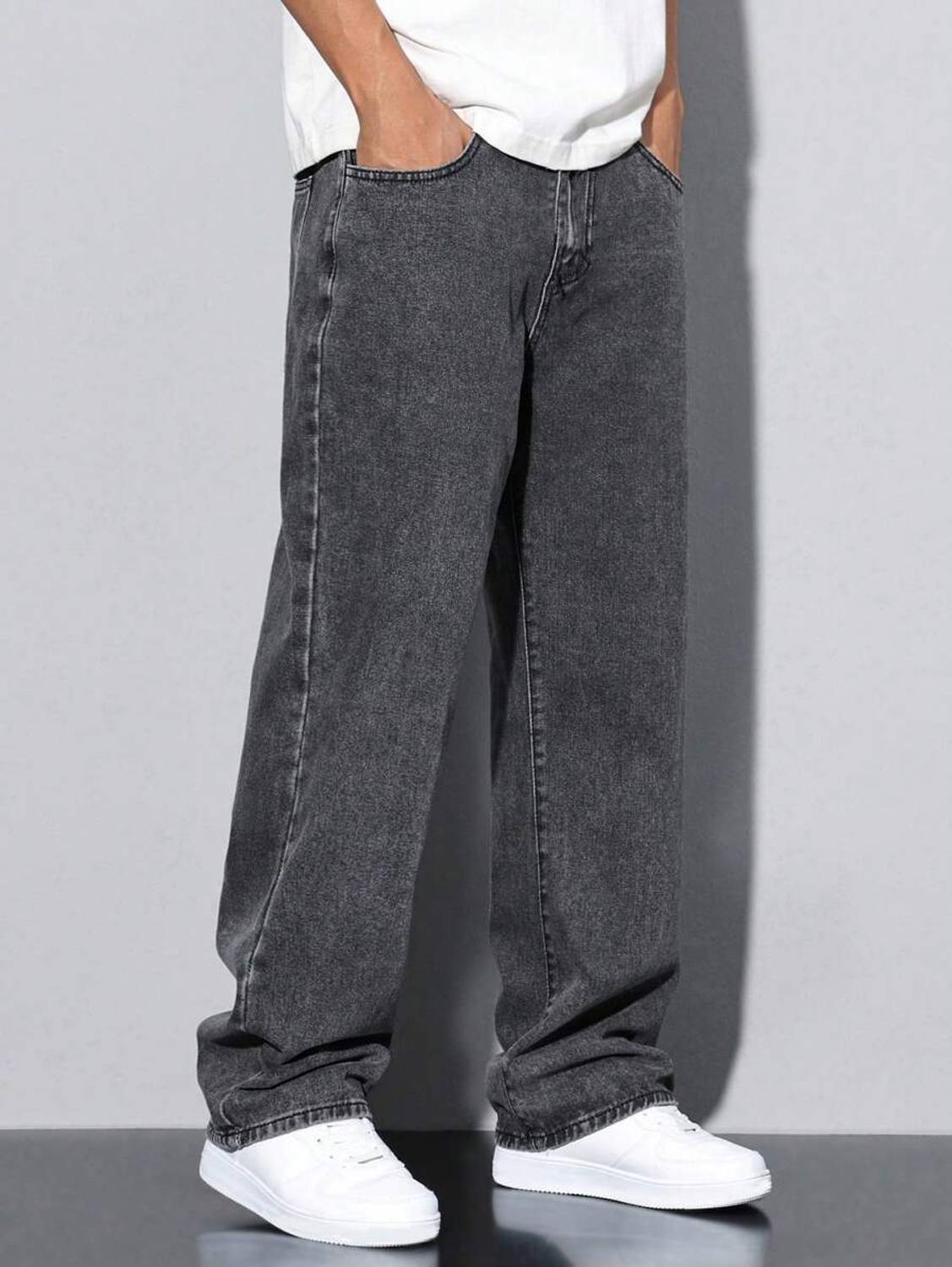MEIXN Straight Fit Men Grey Jeans - Image 5