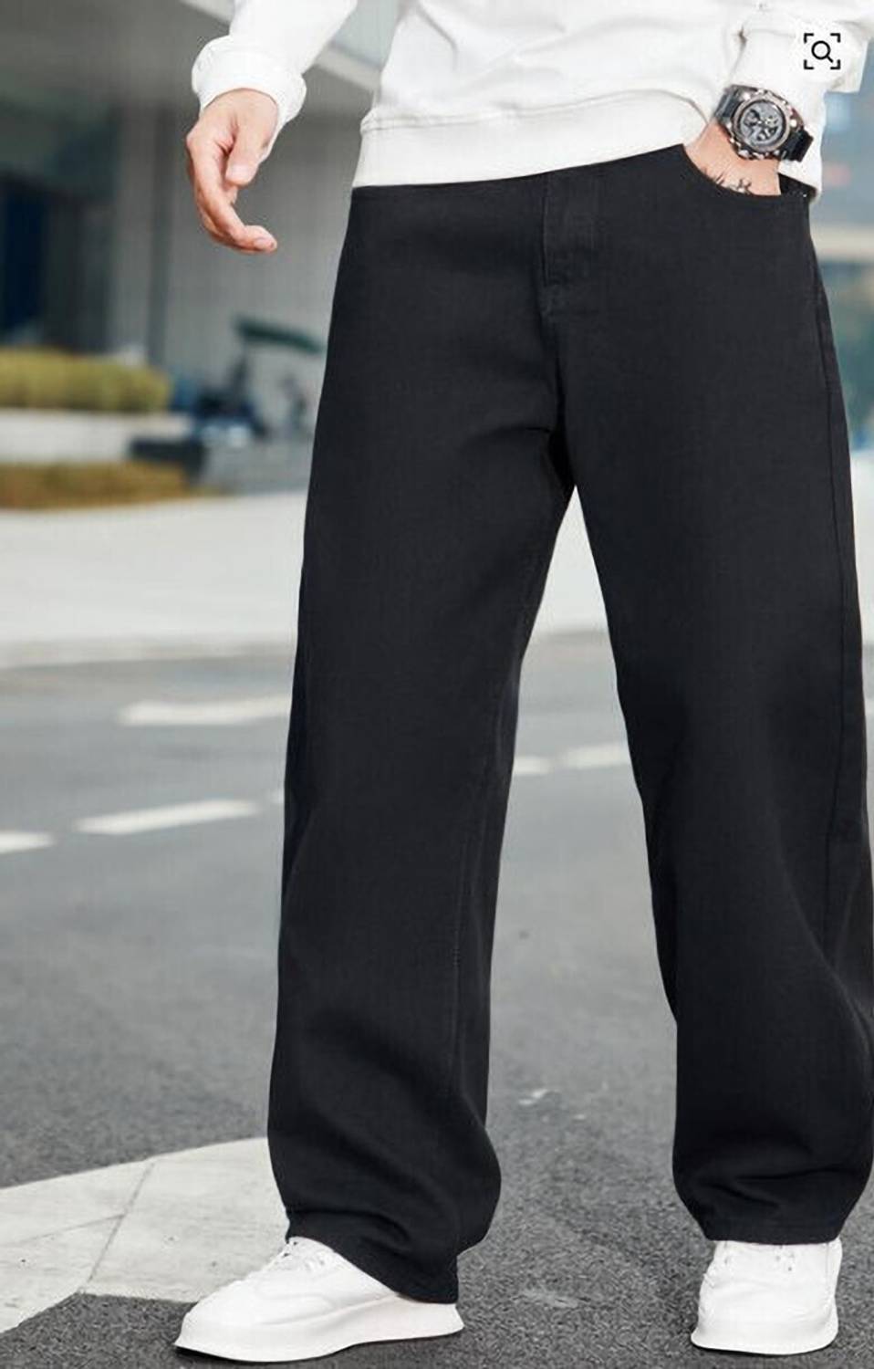 Rabezo Loose Fit Men Black Jeans - Image 3