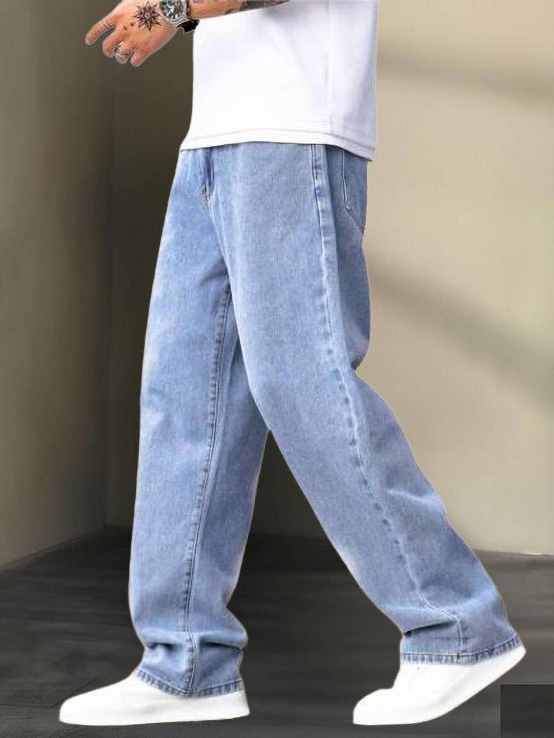 Gaucha Loose Fit Men Light Blue Jeans - Image 4