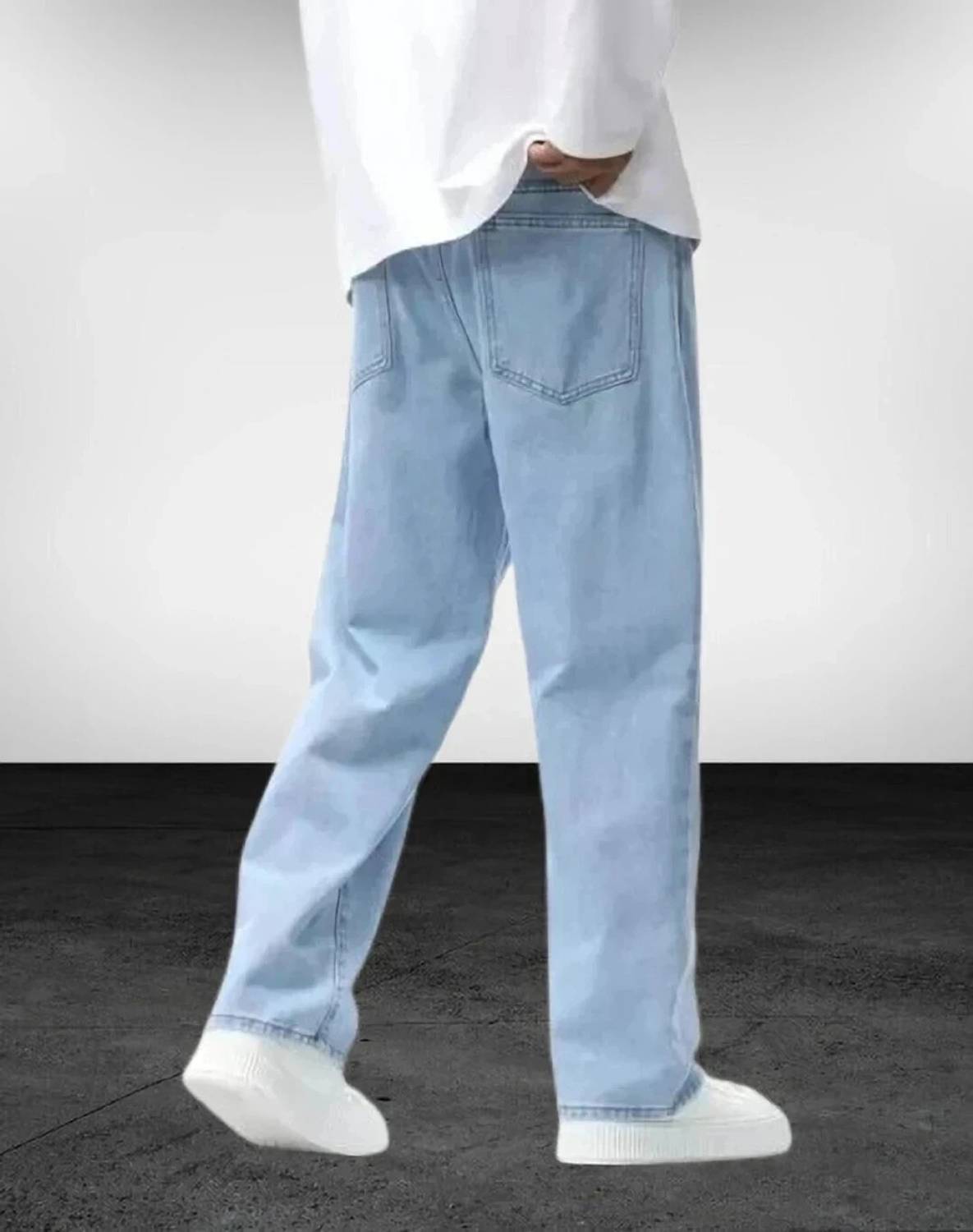 HOC Straight Fit Men Light Blue Jeans - Image 3