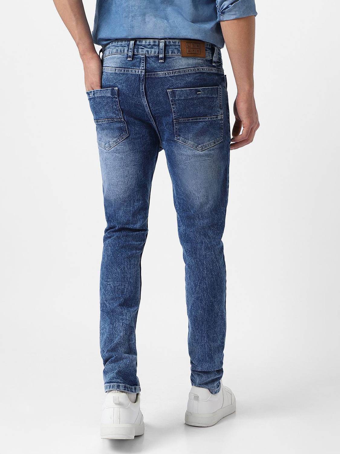 Urbano Fashion Skinny Men Dark Blue Jeans - Image 3