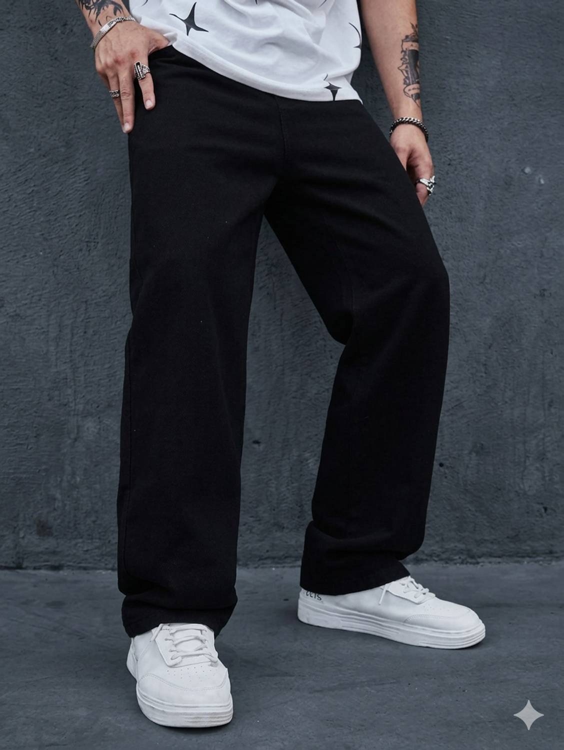 RKDENIM Straight Fit Men Black Jeans