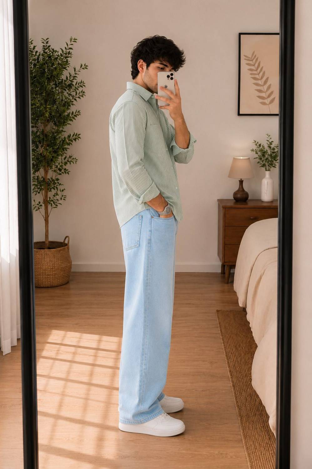 Veltick Baggy Fit Men Light Blue Jeans - Image 2