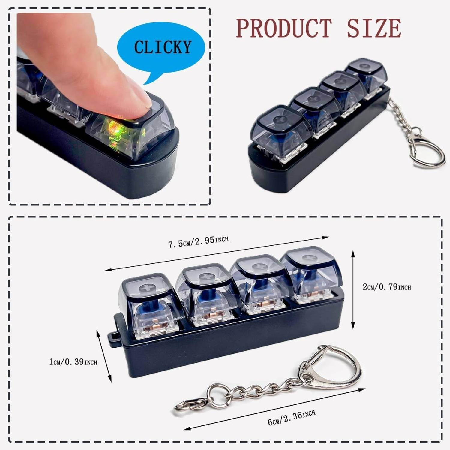 Opnex 4-in-1 Keyboard Fidget Keychain - Image 5