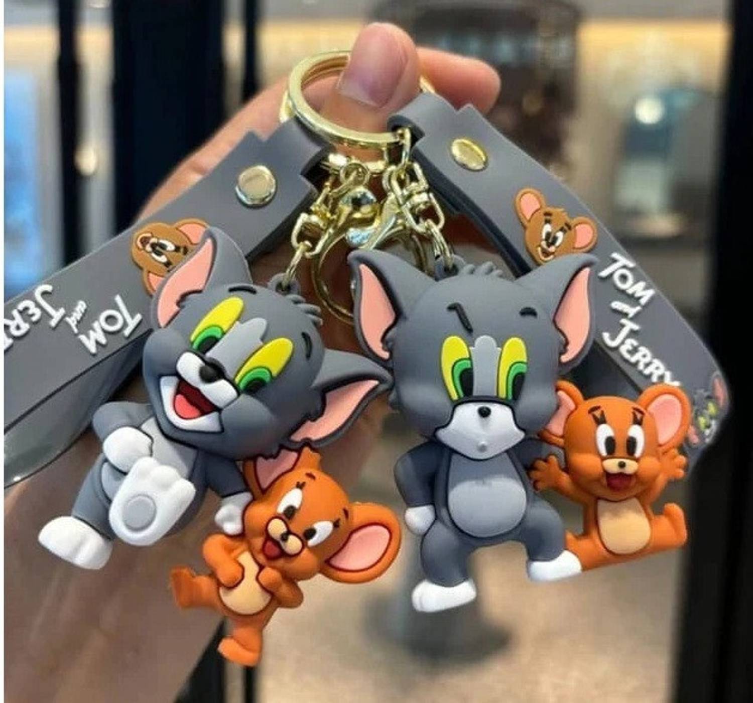 Mini foot prints Tom and Jerry 3D Silicone Keychain Pair Pack of 1 - Image 2