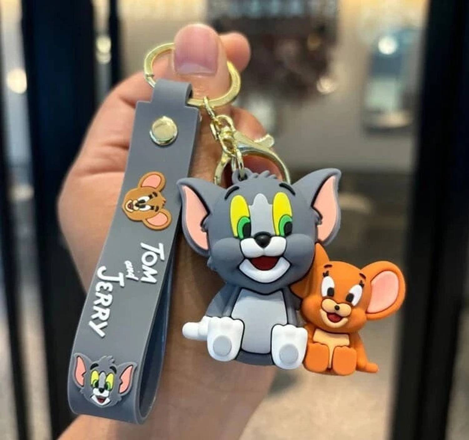 Mini foot prints Tom and Jerry 3D Silicone Keychain Pair Pack of 1 - Image 1